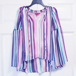 Jennifer Lopez Colorful Flowy Blouse